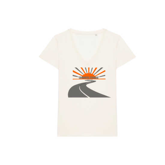 Tee shirt col V , TAMANTA STRADA blanc