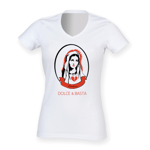 Tee shirt, col V , DOLCE E BASTA